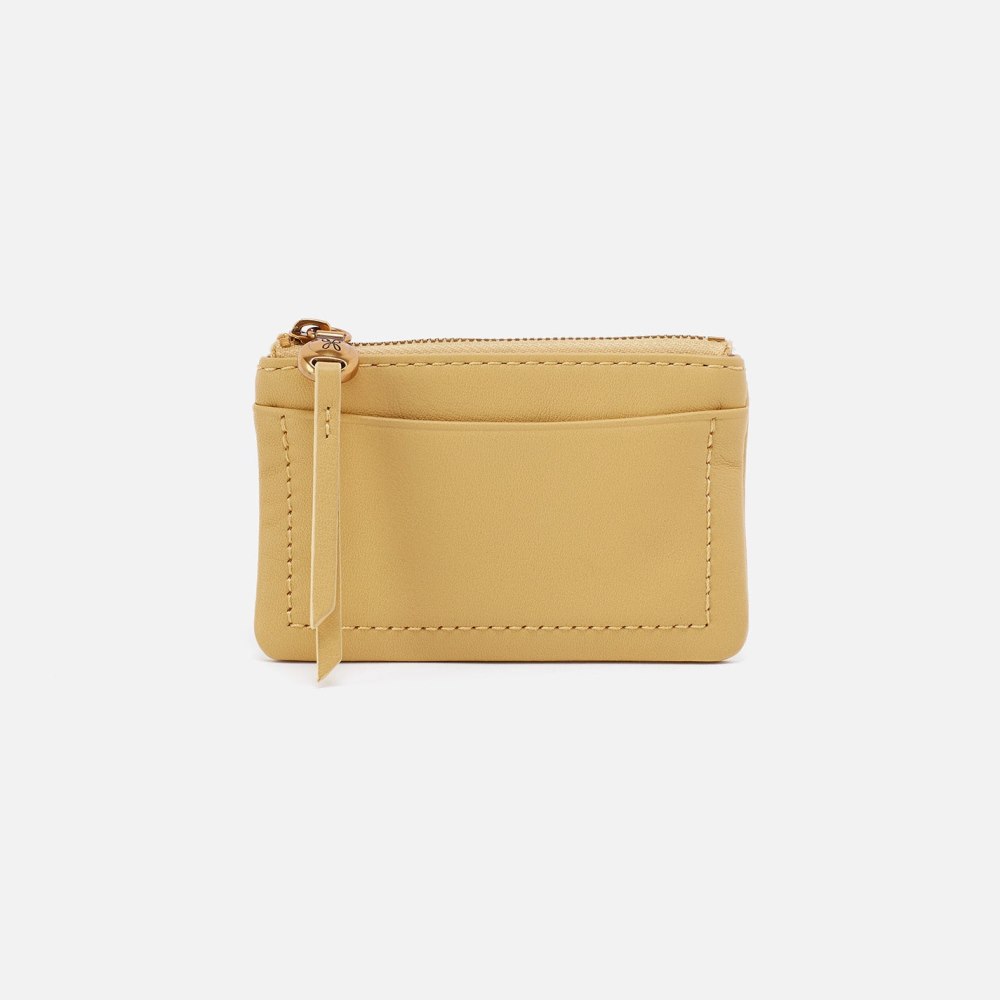 Hobo | Lumen Card Case in Pebbled Leather - Flax