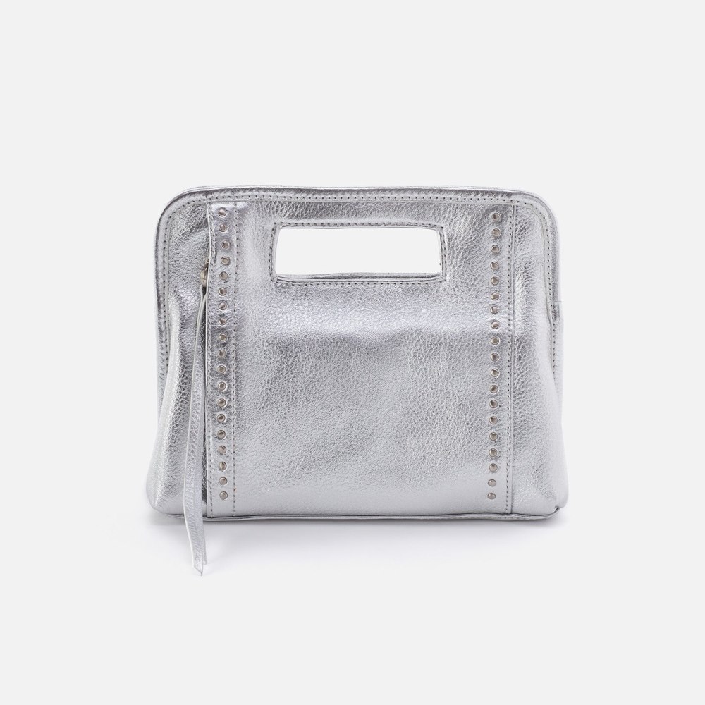 Hobo | Ace Clutch in Metallic Leather - Argento