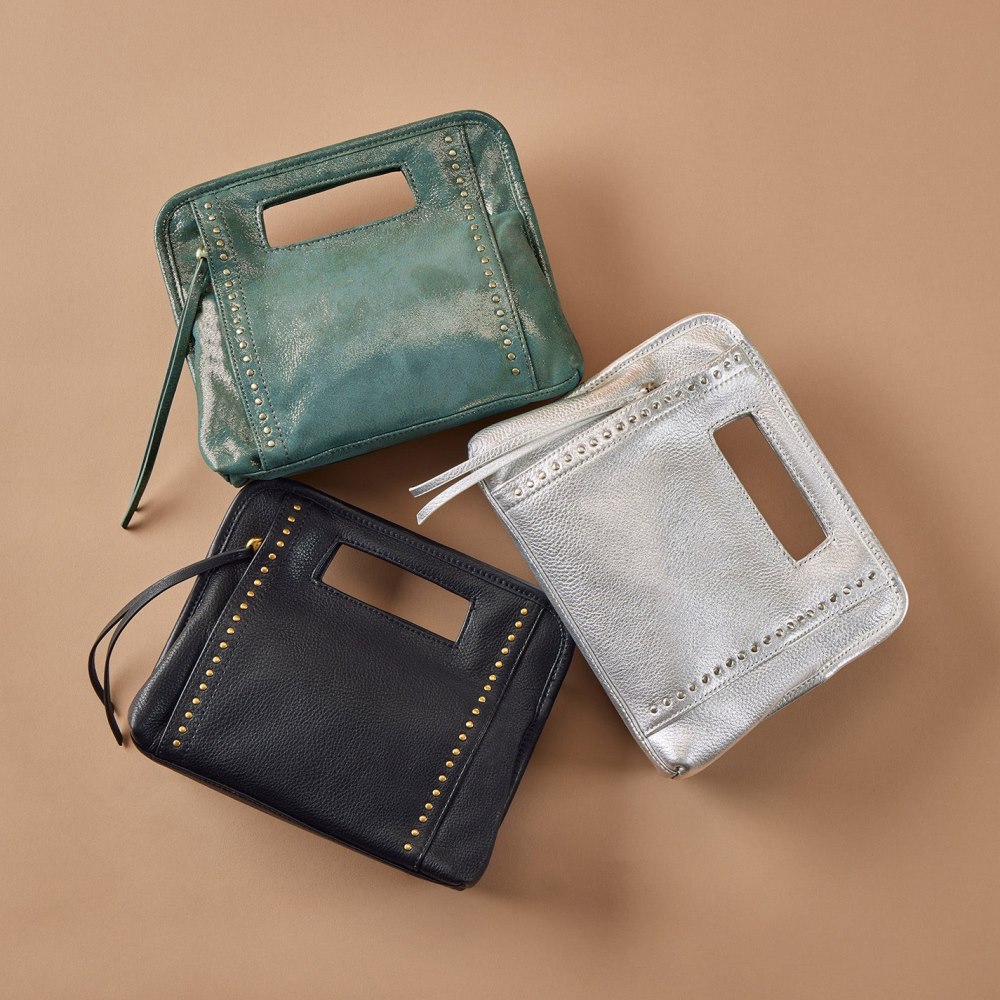 Hobo | Ace Clutch in Metallic Leather - Argento