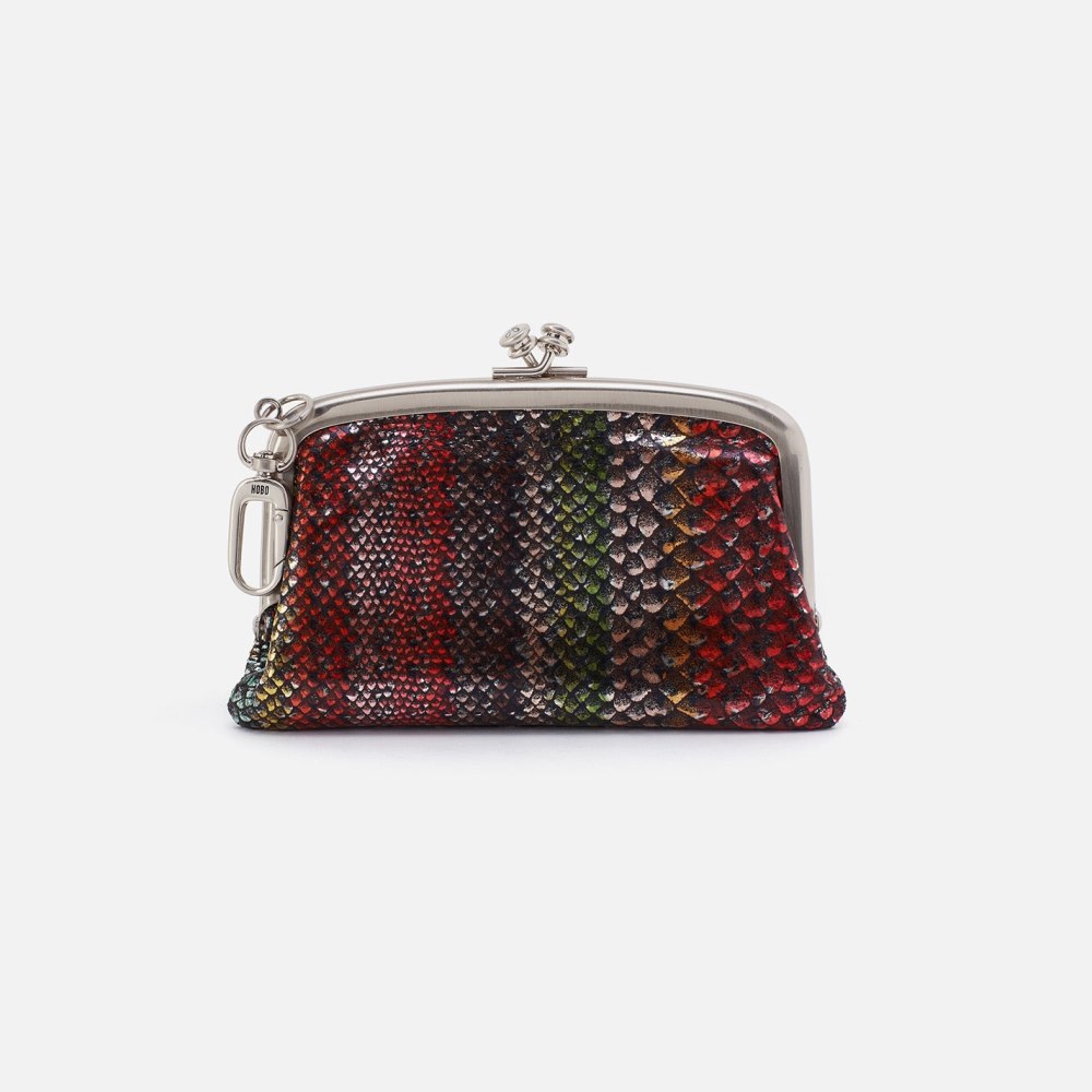 Hobo | Cheer Frame Pouch in Printed Leather - Holiday Stripe