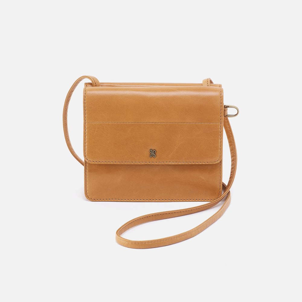 Hobo | Jill Wallet Crossbody in Polished Leather - Natural - Click Image to Close