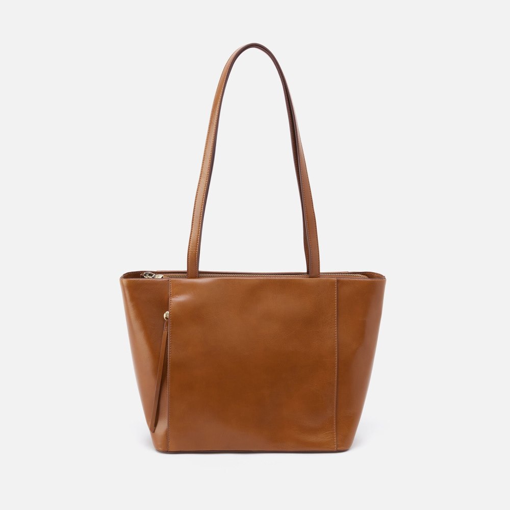 Hobo | Haven Tote in Polished Leather - Truffle