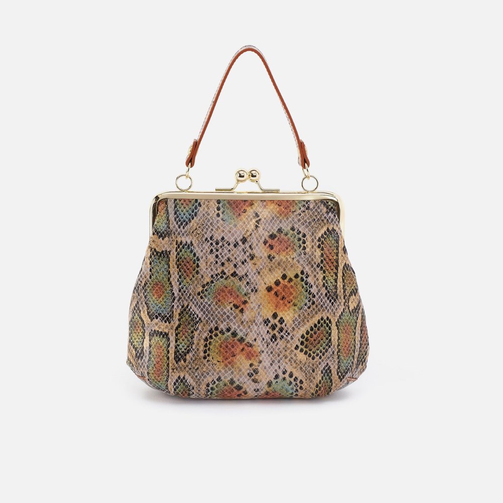 Hobo | Alba Crossbody in Printed Leather - Opal Snake Print