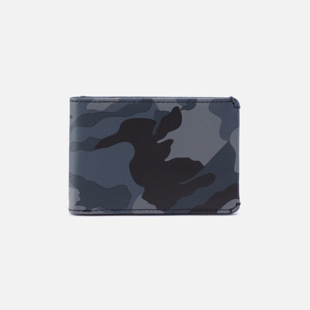 Hobo | Men's Bifold Wallet in Silk Napa Leather - Blue Camo