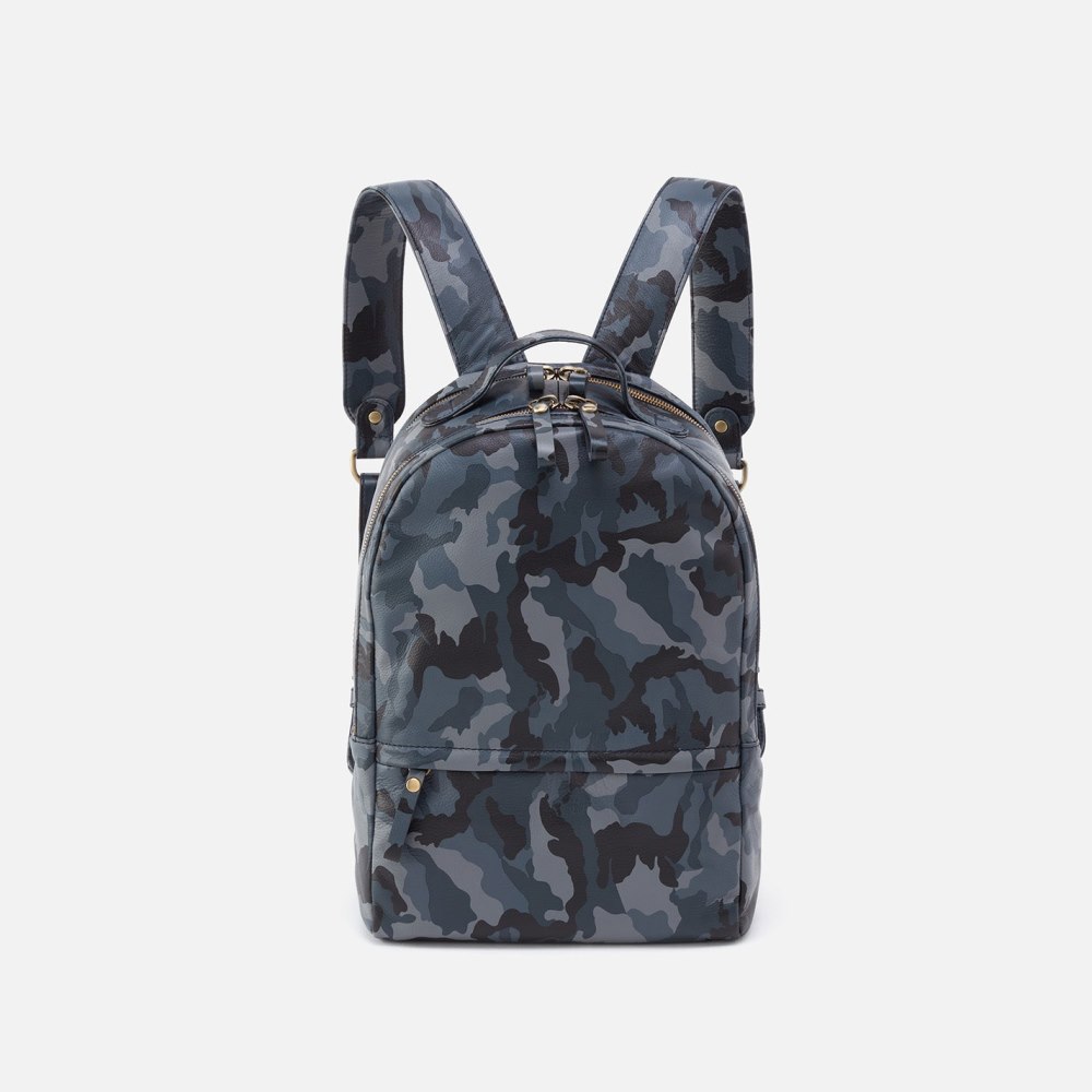 Hobo | Maddox Backpack in Silk Napa Leather - Blue Camo