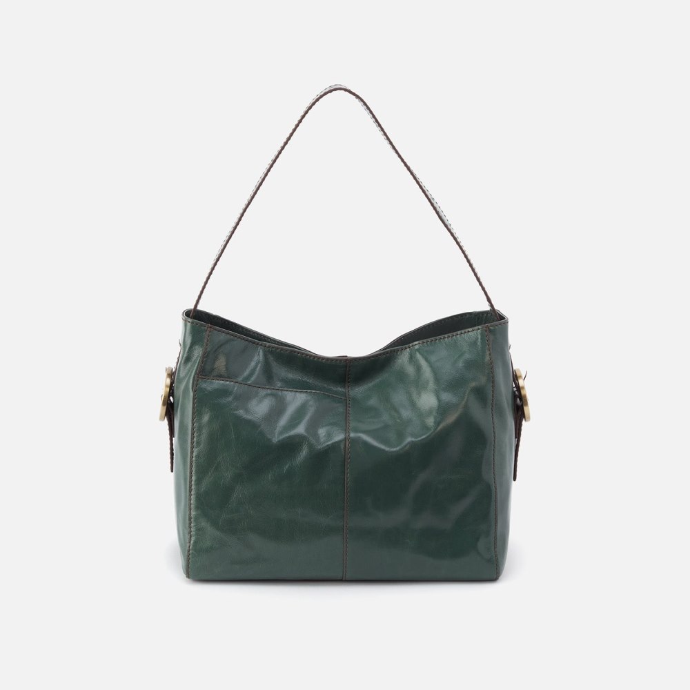 Hobo | Render Shoulder Bag in Polished Leather - Sage Leaf