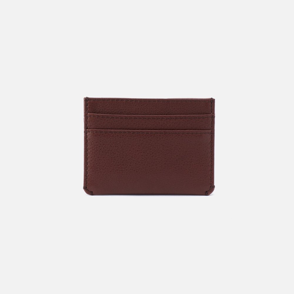 Hobo | Men's Credit Card Wallet in Silk Napa Leather - Brown