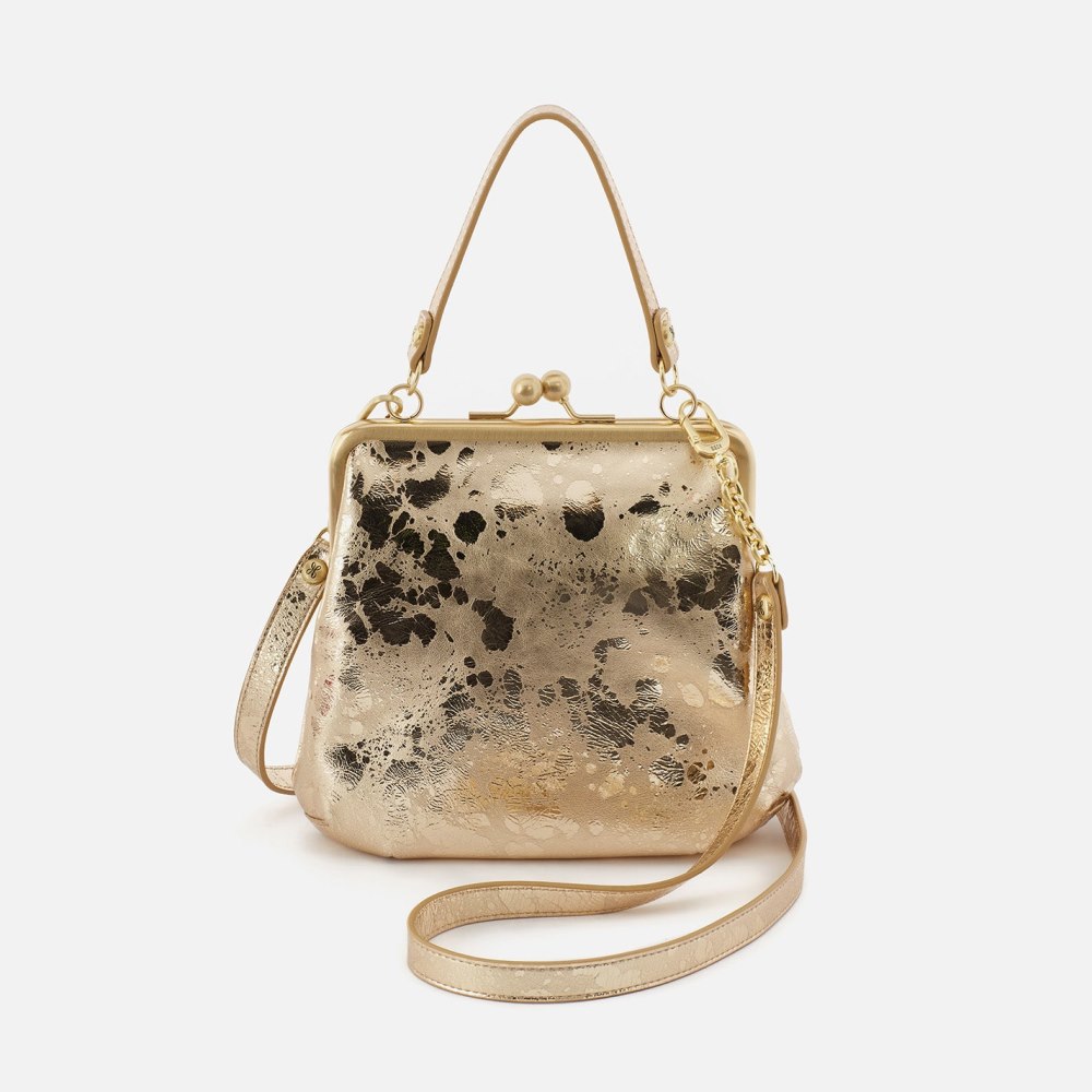 Hobo | Alba Crossbody in Metallic Leather - Gilded Marble