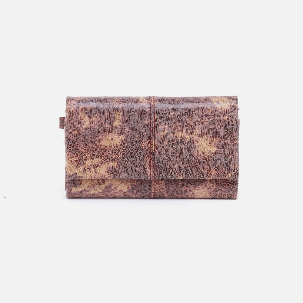 Hobo | Keen Continental Wallet in Printed Leather - Autumn Sky
