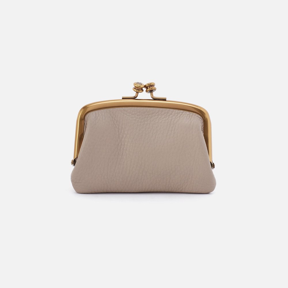 Hobo | Cora Frame Card Holder in Pebbled Leather - Taupe