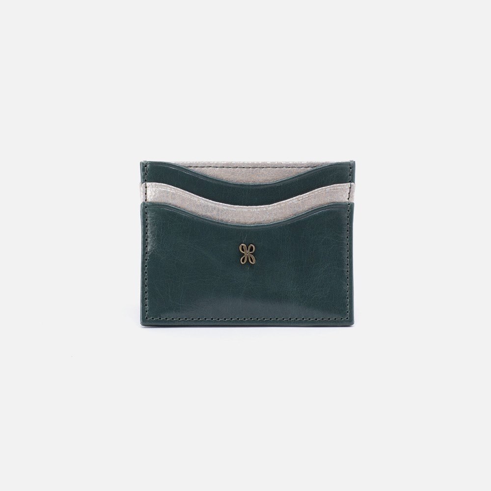 Hobo | Max Card Case in Mixed Leathers - Sage Leaf