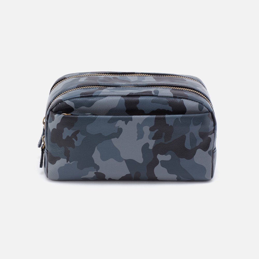 Hobo | Men's Travel Kit in Silk Napa Leather - Blue Camo