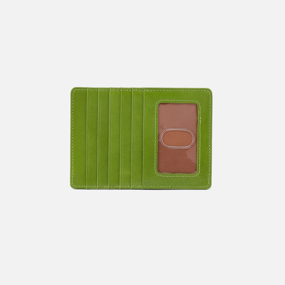 Hobo | Euro Slide Card Case in Polished Leather - Garden Green