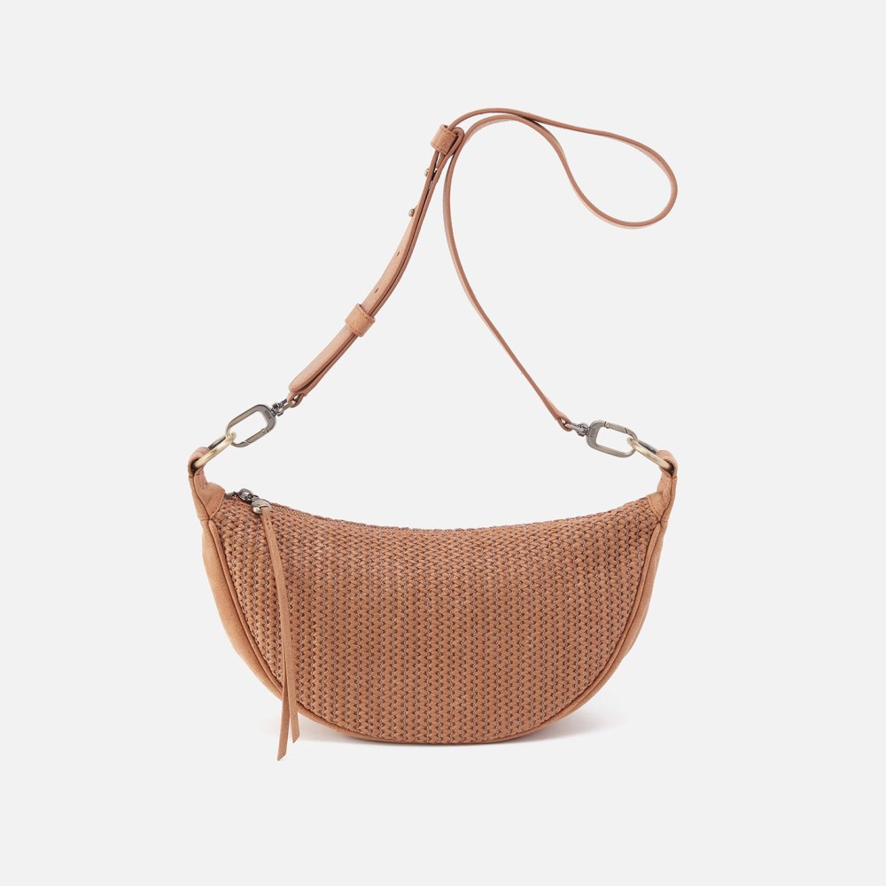 Hobo | Knox Sling in Raffia With Leather Trim - Sepia