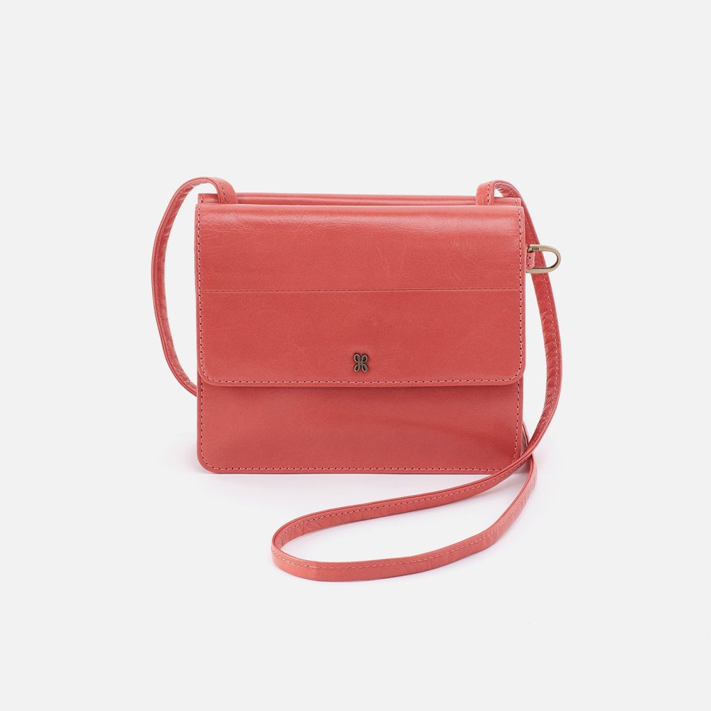 Hobo | Jill Wallet Crossbody in Polished Leather - Cherry Blossom