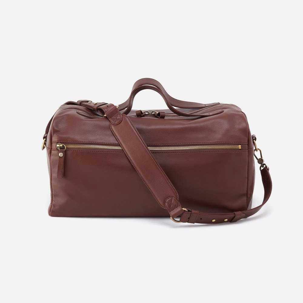 Hobo | Men's Duffle Bag in Silk Napa Leather - Brown