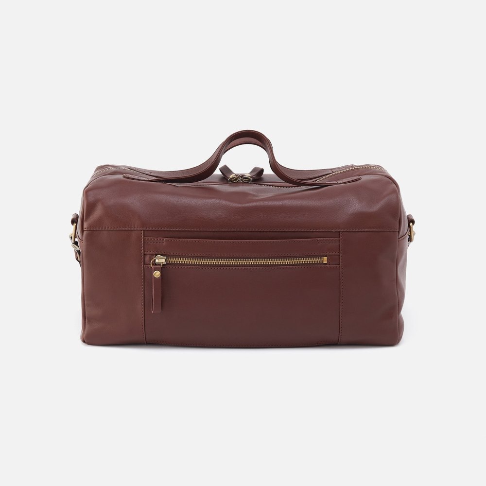 Hobo | Men's Duffle Bag in Silk Napa Leather - Brown