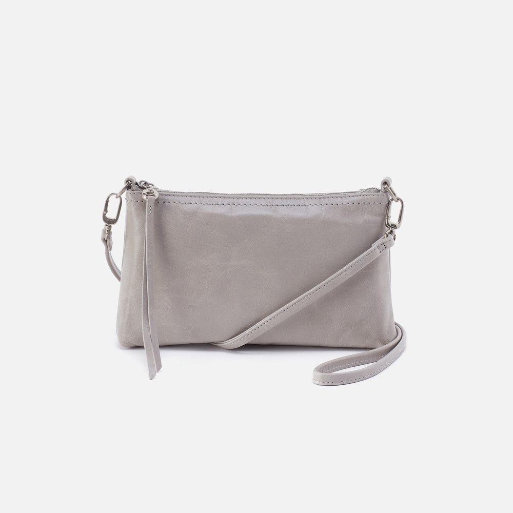 Hobo | Darcy Crossbody in Polished Leather - Light Grey