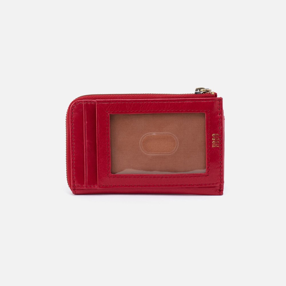 Hobo | Addi Card Case in Polished Leather - Claret