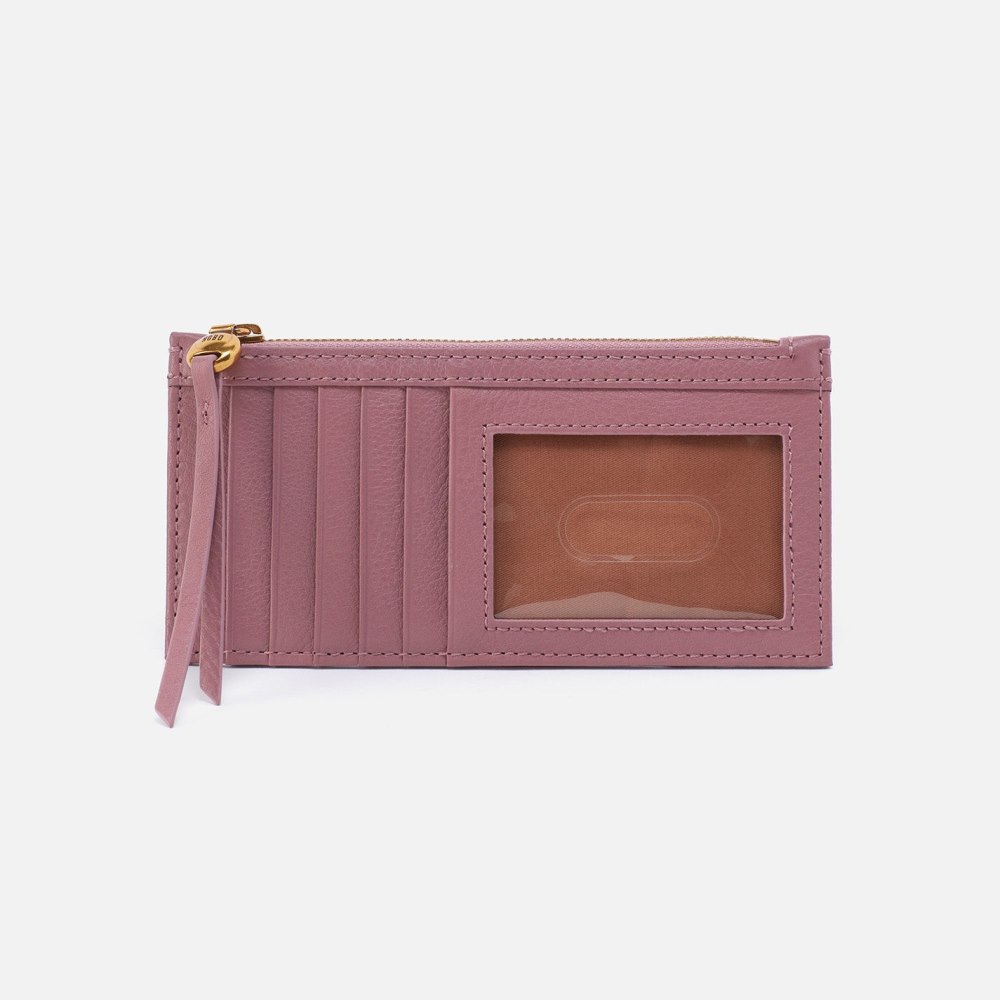 Hobo | Carte Card Case in Pebbled Leather - Mauve