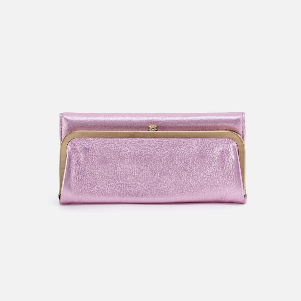 Hobo | Rachel Continental Wallet in Metallic Leather - Pink Metallic