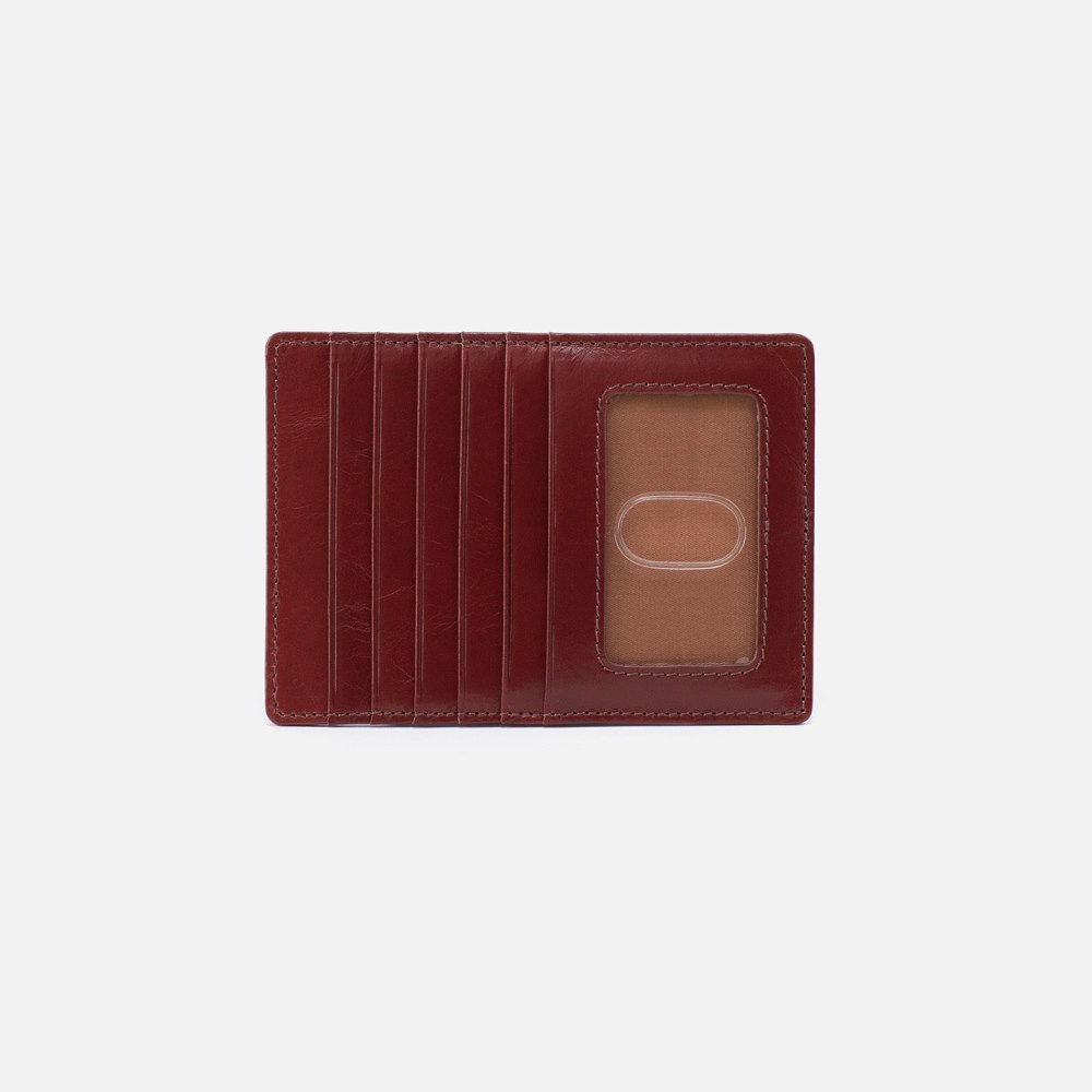 Hobo | Euro Slide Card Case in Polished Leather - Henna
