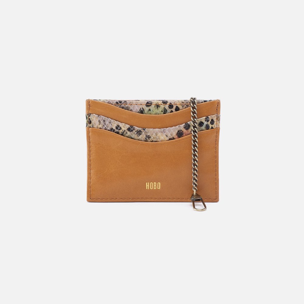 Hobo | Max Card Case in Mixed Leathers - Natural - Click Image to Close