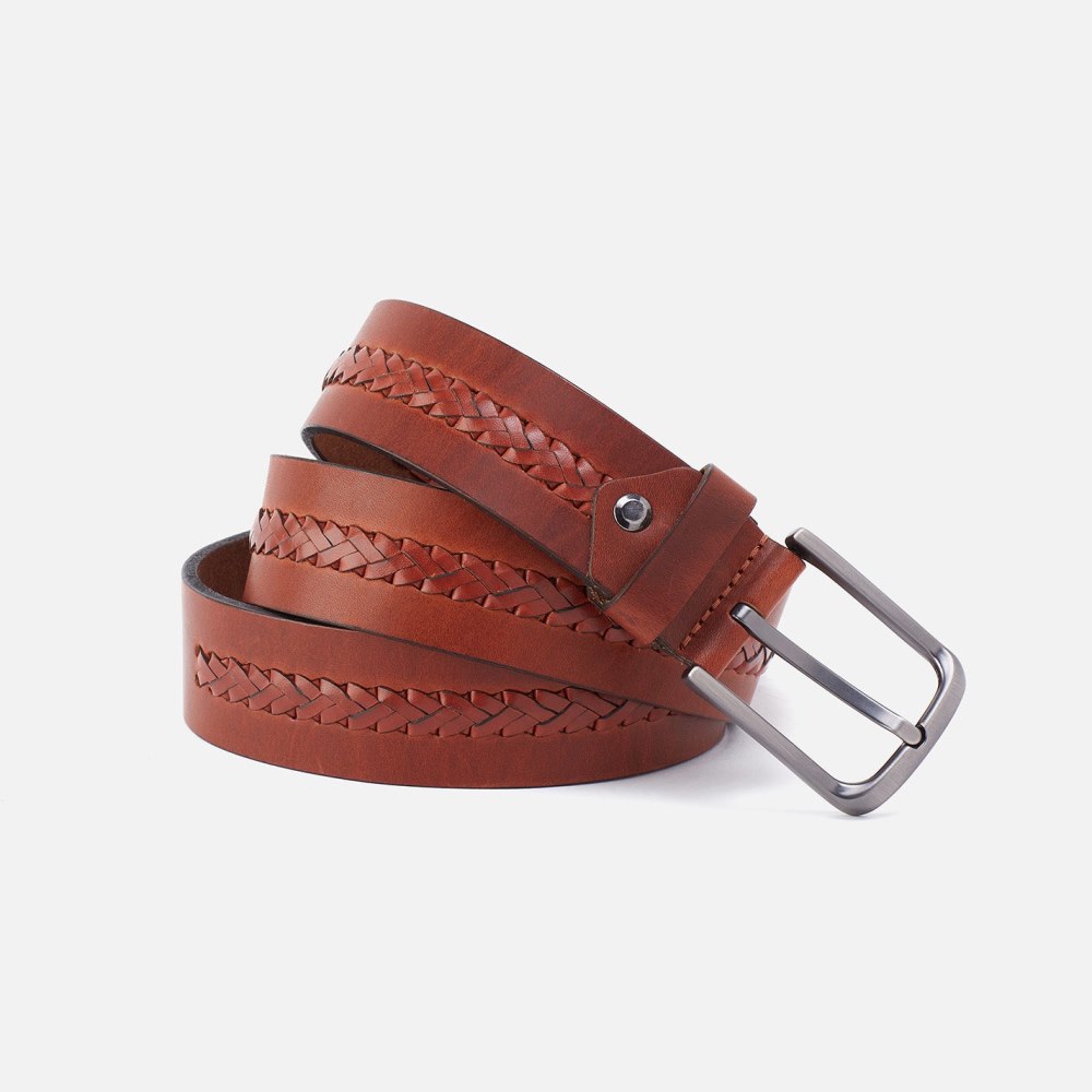 Hobo | Cognac Navigator Belt in Aston Leather - 40