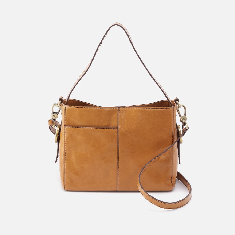 Hobo | Render Small Crossbody in Polished Leather - Natural
