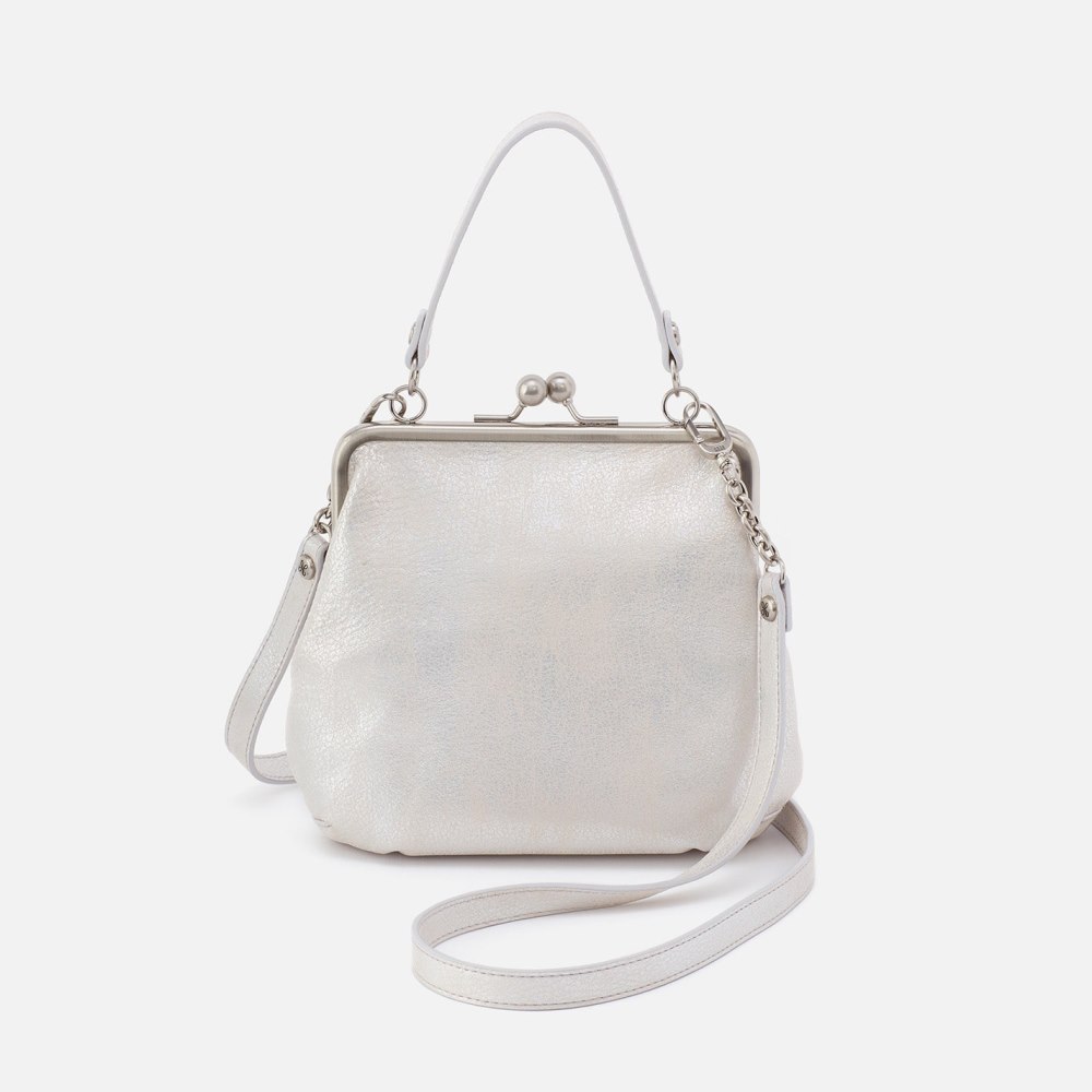 Hobo | Alba Crossbody in Metallic Leather - Silver