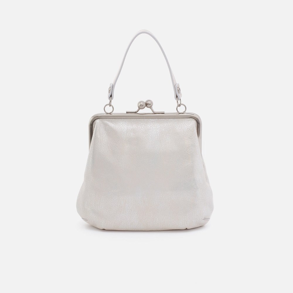 Hobo | Alba Crossbody in Metallic Leather - Silver