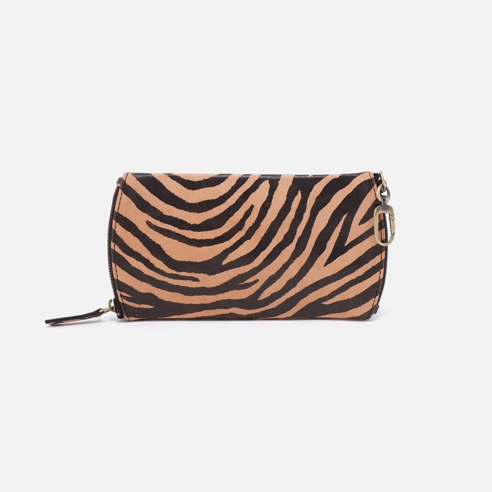 Hobo | Spark Double Eyeglass Case in Printed Leather - Zebra Stripes - Click Image to Close