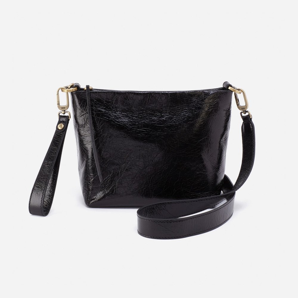 Hobo | Ashe Crossbody in Polished Leather - Black