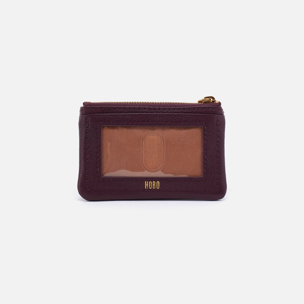 Hobo | Lumen Card Case in Pebbled Leather - Ruby Wine