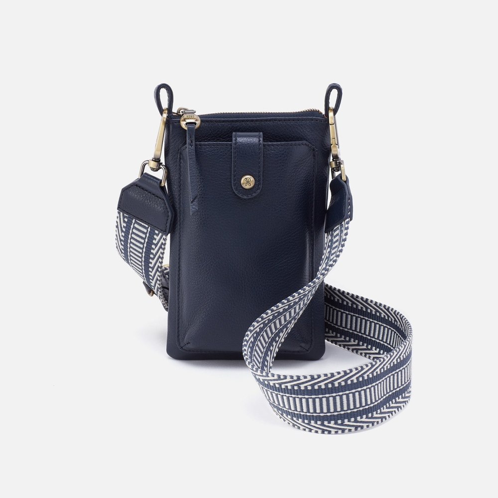 Hobo | Cia Phone Crossbody in Pebbled Leather - Sapphire