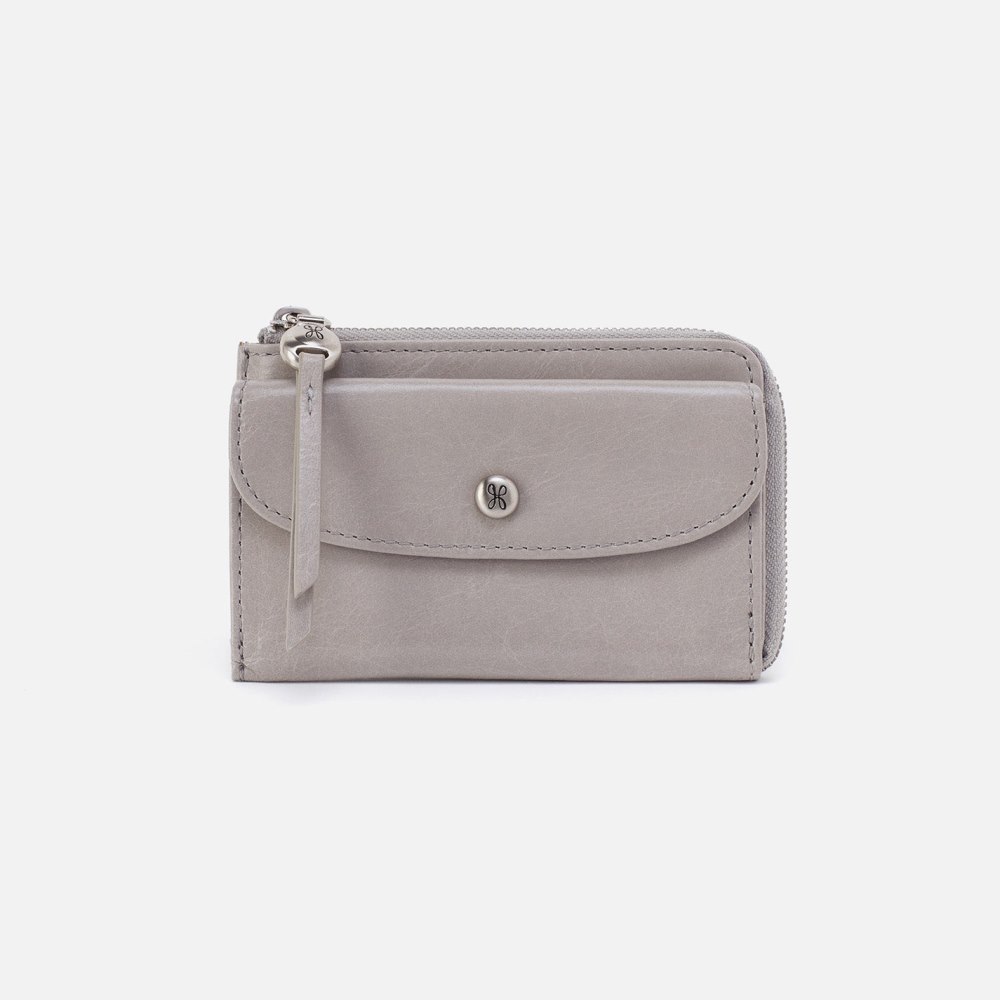 Hobo | Addi Card Case in Polished Leather - Light Grey