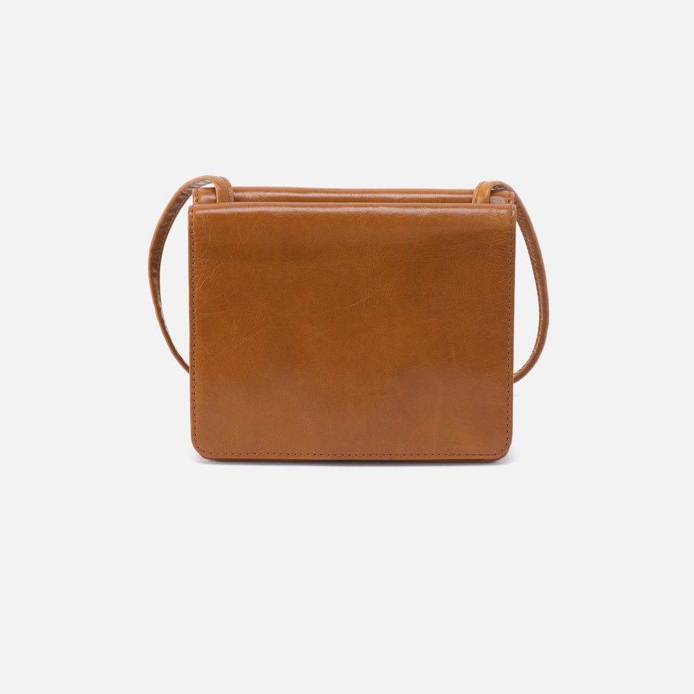 Hobo | Jill Wallet Crossbody in Polished Leather - Truffle - Click Image to Close