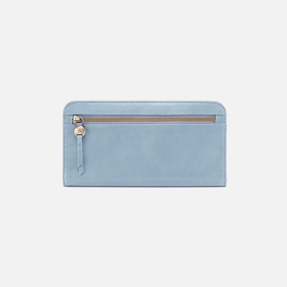 Hobo | Angle Continental Wallet in Polished Leather - Cornflower