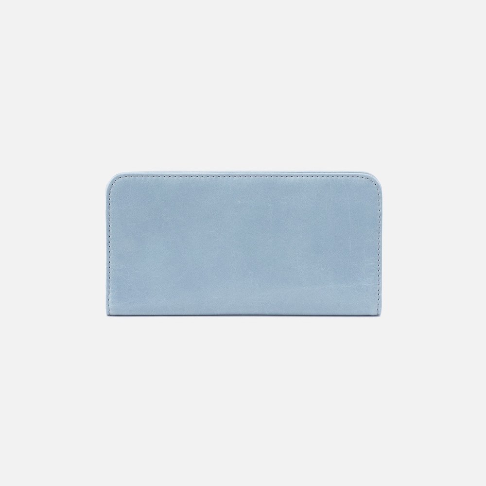 Hobo | Angle Continental Wallet in Polished Leather - Cornflower