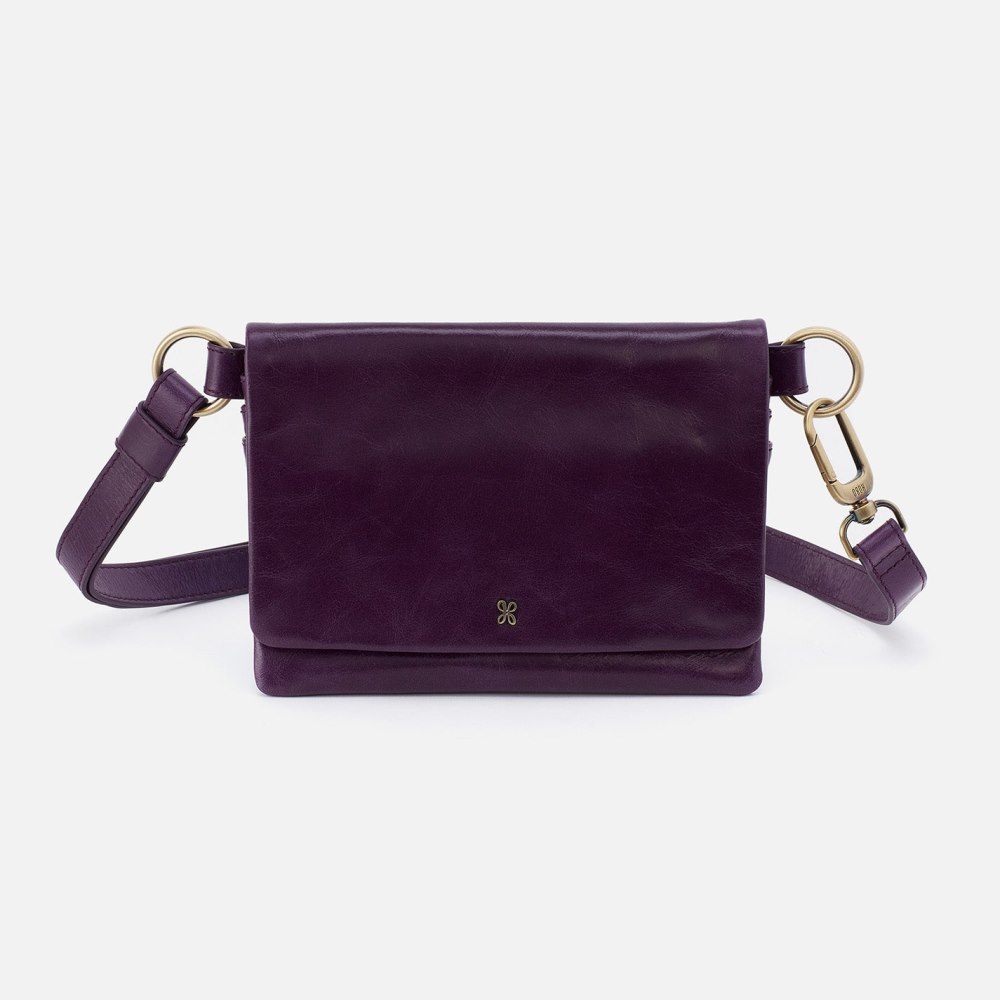 Hobo | Winn Belt Bag in Polished Leather - Deep Purple - Click Image to Close