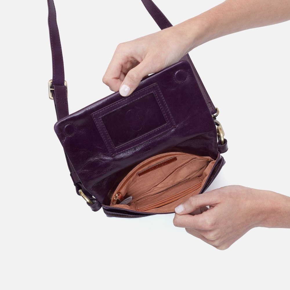 Hobo | Winn Belt Bag in Polished Leather - Deep Purple - Click Image to Close