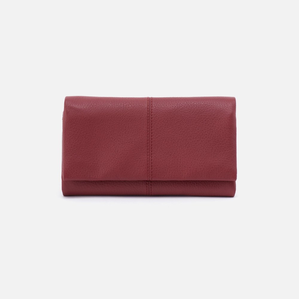 Hobo | Keen Continental Wallet in Pebbled Leather - Red Pear