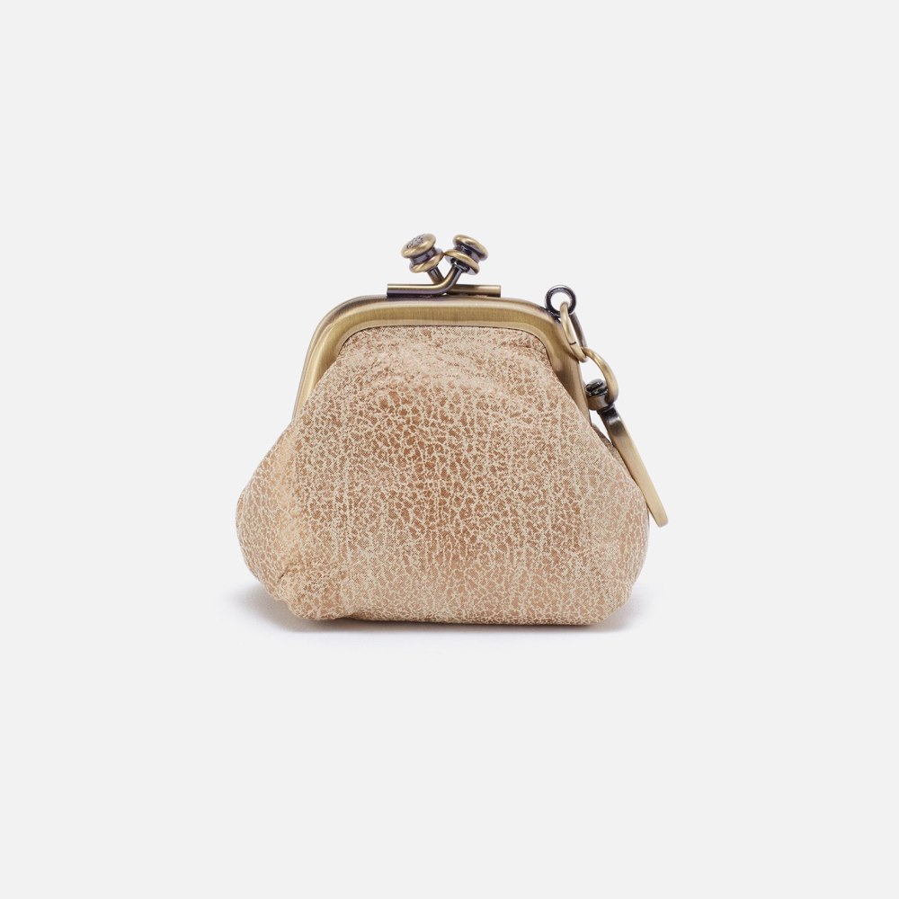 Hobo | Run Frame Pouch in Metallic Leather - Gold Leaf