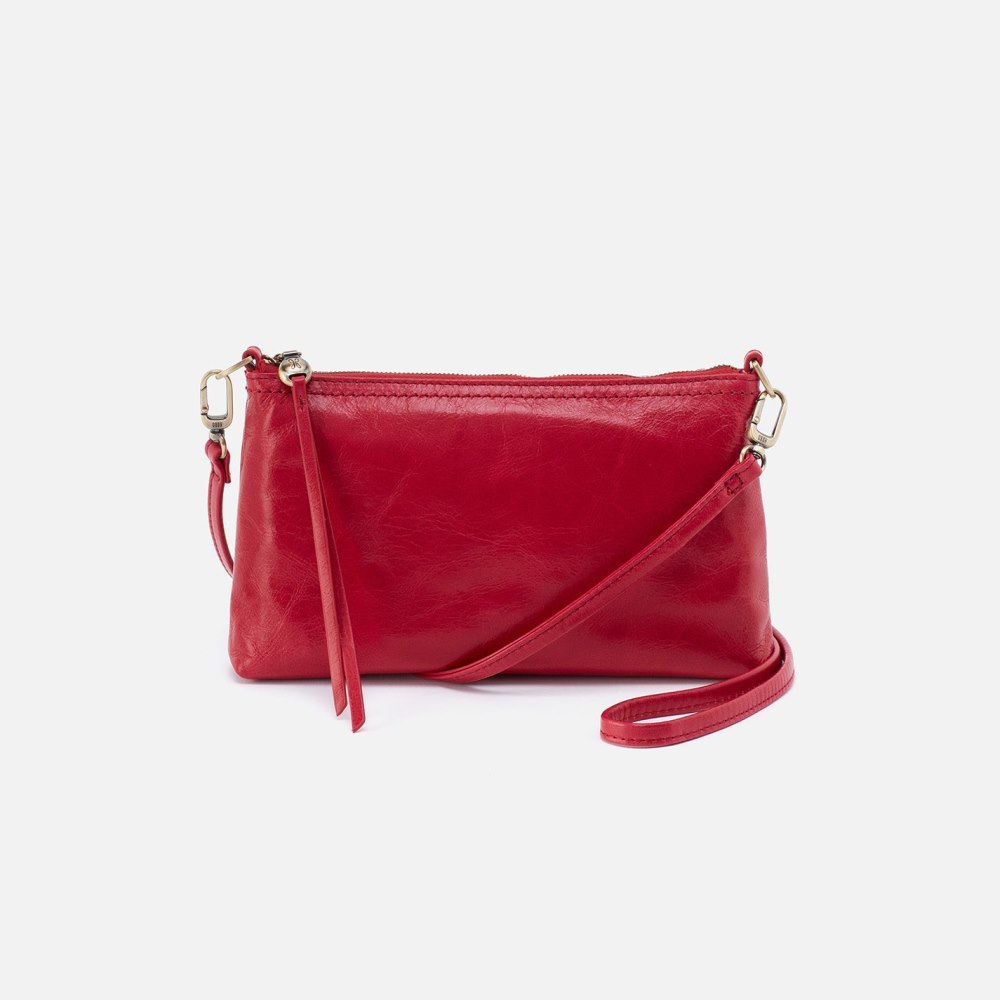 Hobo | Darcy Crossbody in Polished Leather - Claret