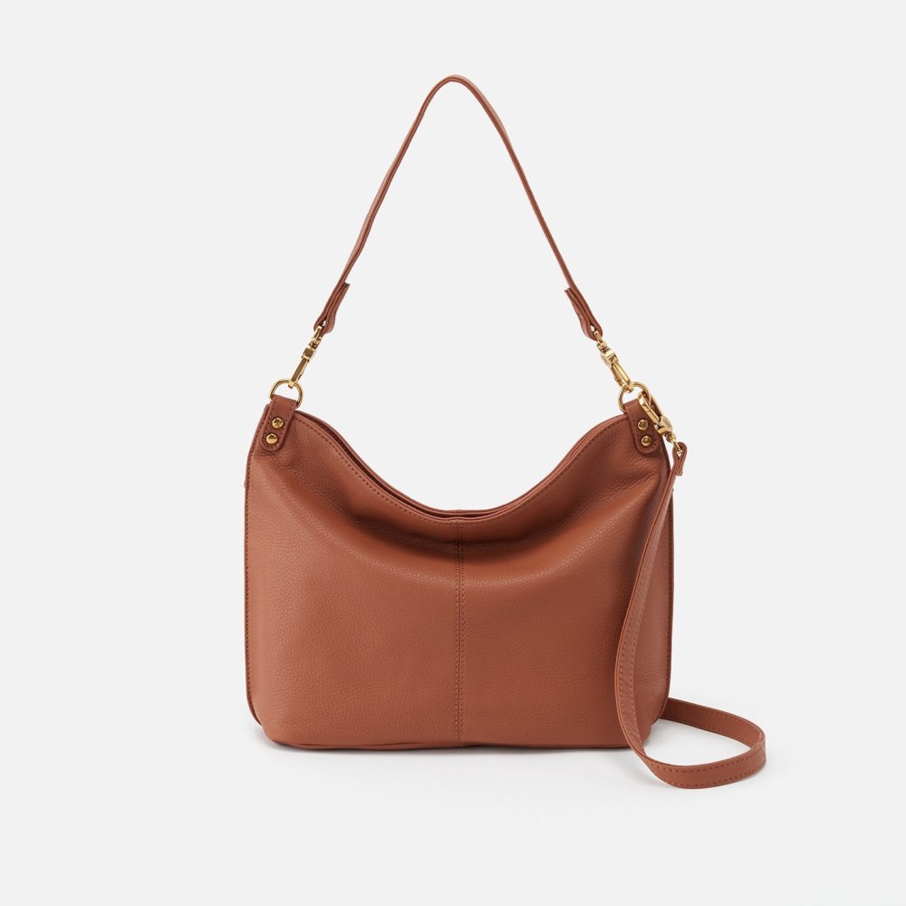 Hobo | Pier Shoulder Bag in Pebbled Leather - Cashew