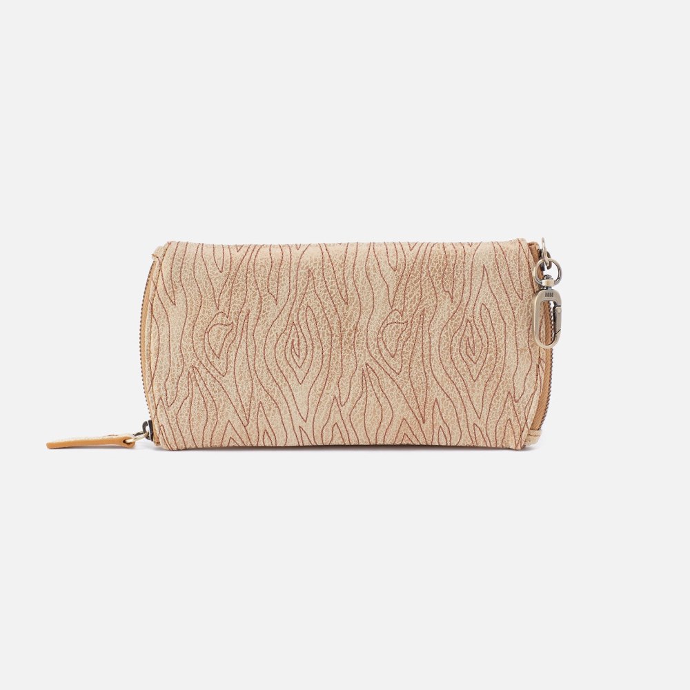 Hobo | Spark Double Eyeglass Case in Embroidered Metallic Leather - Gold Leaf