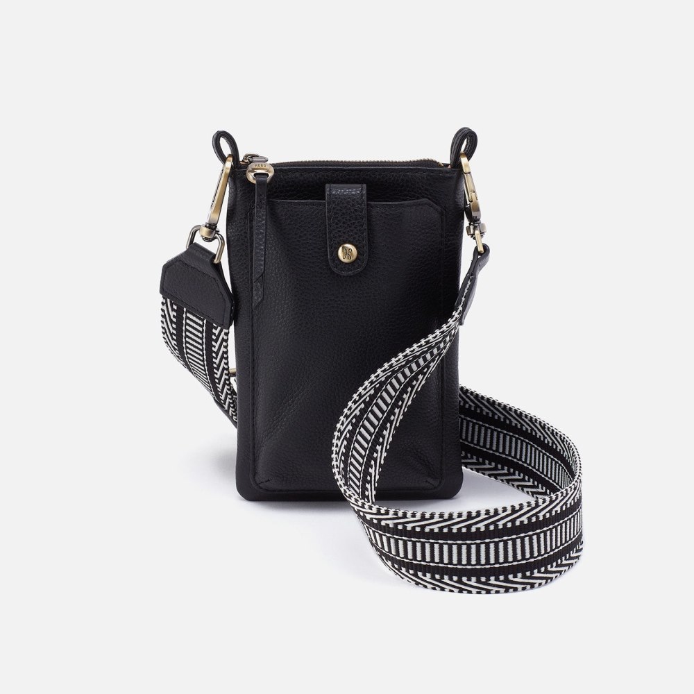 Hobo | Cia Phone Crossbody in Pebbled Leather - Black