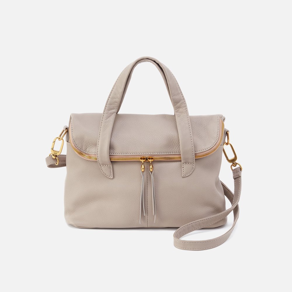 Hobo | Fern Foldover Satchel in Pebbled Leather - Taupe