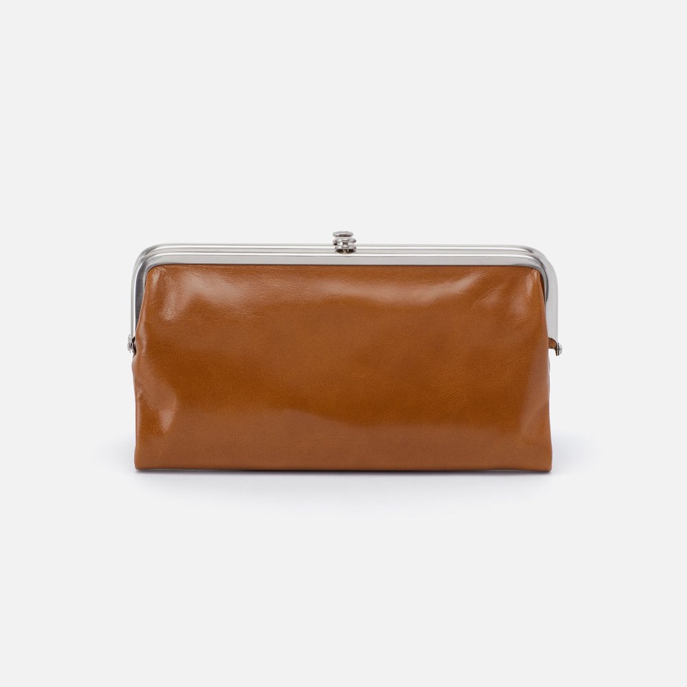 Hobo | Lauren Clutch-Wallet in Polished Leather - Truffle