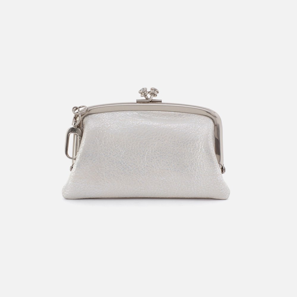 Hobo | Cheer Frame Pouch in Metallic Leather - Silver